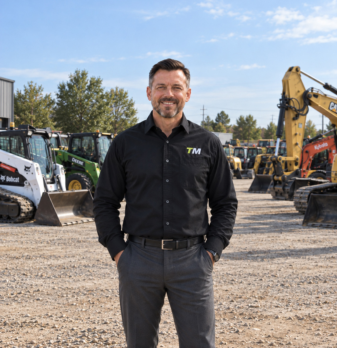 Terrain Machinery representative at the equipment yard